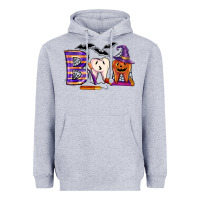 Heather Grey dental boo halloween Heavyweight Hoodie - LillyAllenDesigns