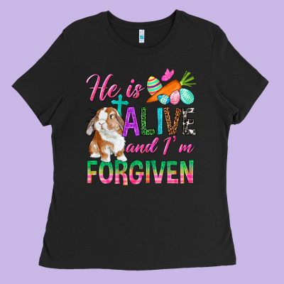 He Is Alive And I'm Forgiven Ladies Tee Designed By Bundleandbundleshop
