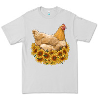 Dove Grey chicken with sunflowers Premium Tee - RanaPortraitStore