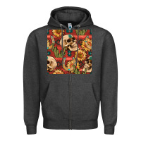 Charcoal Heather western skull aztec seamless pattern Zipper Hoodie - BundleAndBundleShop