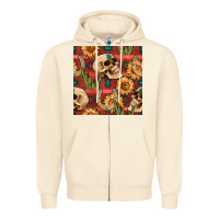 Sandshell western skull aztec seamless pattern Zipper Hoodie - BundleAndBundleShop
