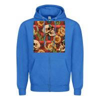 True Royal western skull aztec seamless pattern Zipper Hoodie - BundleAndBundleShop