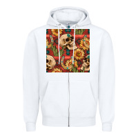 White western skull aztec seamless pattern Zipper Hoodie - BundleAndBundleShop