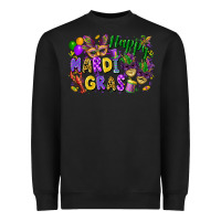 Black Happy Mardi Gras Heavyweight Sweatshirt - FaDigitalArtStudio