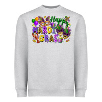 Heather Grey Happy Mardi Gras Heavyweight Sweatshirt - FaDigitalArtStudio