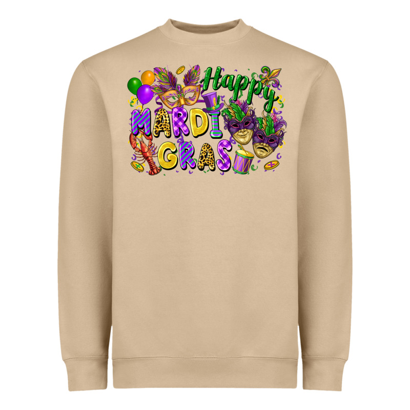 Happy Mardi Gras Heavyweight Sweatshirt by FaDigitalArtStudio | Teevron