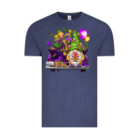 Vintage Denim Mardi Gras gnome on the truck Vintage Tee - NancyCooperArtShop