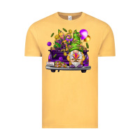 Vintage Mustard Mardi Gras gnome on the truck Vintage Tee - NancyCooperArtShop