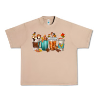 Burro Thankful Coffee Cups Urban Heavy Tee - texasbilliewilder