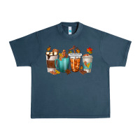 Midnight Navy Thankful Coffee Cups Urban Heavy Tee - texasbilliewilder