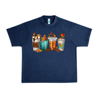 Navy Thankful Coffee Cups Urban Heavy Tee - texasbilliewilder