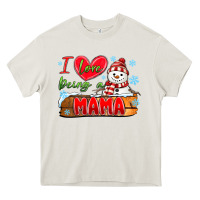 Cream i love being a mama Heavy Core Tee - MaliasSmallBusiness