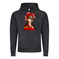 Vintage Black Sugar skull girl Vintage Hoodie - NancyCooperArtShop