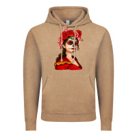 Vintage Coffee Sugar skull girl Vintage Hoodie - NancyCooperArtShop
