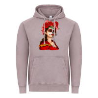 Vintage Zinc Sugar skull girl Vintage Hoodie - NancyCooperArtShop