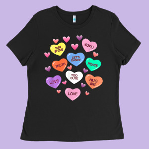 Womens Valentine Candy Heart Valentines Day Vneck Ladies Tee Designed By Tuandangui