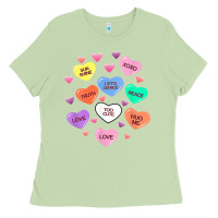 Matcha womens valentine candy heart valentines day vneck Ladies Tee - tuanDangUi