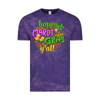 Cloud Purple Happy Mardi Gras y'all Vintage Tee - NancyCooperArtShop