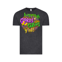 Vintage Black Happy Mardi Gras y'all Vintage Tee - NancyCooperArtShop