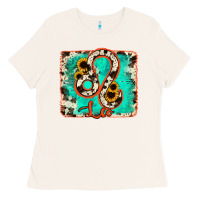Bone leo turquoise cowhide Ladies Tee - RanaPortraitStore