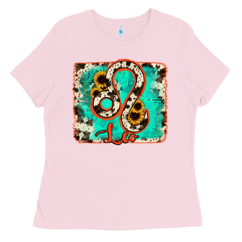 Leo Turquoise Cowhide Ladies Tee by RanaPortraitStore | Teevron
