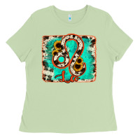 Matcha leo turquoise cowhide Ladies Tee - RanaPortraitStore