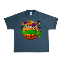 Midnight Navy Personalized Boy Halloween Candy Urban Heavy Tee - texasbilliewilder