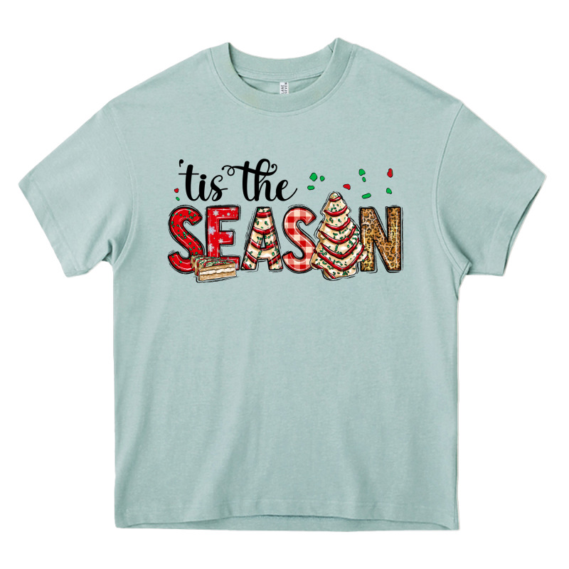 Tis The Season Christmas Debbie Cake Heavy Core Tee by MaliasSmallBusiness | Teevron
