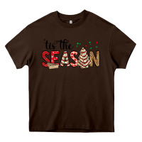 Chocolate Brown tis the season christmas debbie cake Heavy Core Tee - MaliasSmallBusiness