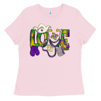 Bubblegum Pink Mardi Gras Love Nurse Ladies Tee - BundleAndBundleShop