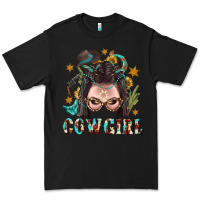 Black Western Cowgirl Braid Hair Premium Tee - BundleAndBundleShop