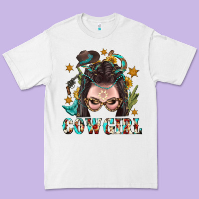 Western Cowgirl Braid Hair Premium Tee Designed By Bundleandbundleshop