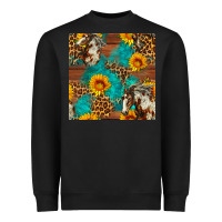 Black western horse and sunflower seamless pattern Heavyweight Sweatshirt - FaDigitalArtStudio