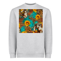 Heather Grey western horse and sunflower seamless pattern Heavyweight Sweatshirt - FaDigitalArtStudio