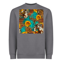Western Horse And Sunflower Seamless Pattern Heavyweight Sweatshirt | Teevron