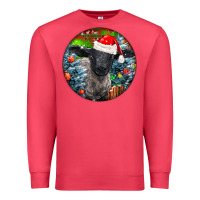 Cardinal christmas suffolk baby sheep ornament Premium Sweatshirt - LillyAllenDesigns