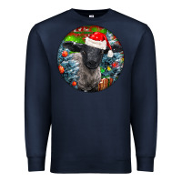 Navy christmas suffolk baby sheep ornament Premium Sweatshirt - LillyAllenDesigns