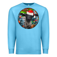Ocean Blue christmas suffolk baby sheep ornament Premium Sweatshirt - LillyAllenDesigns