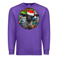Purple christmas suffolk baby sheep ornament Premium Sweatshirt - LillyAllenDesigns