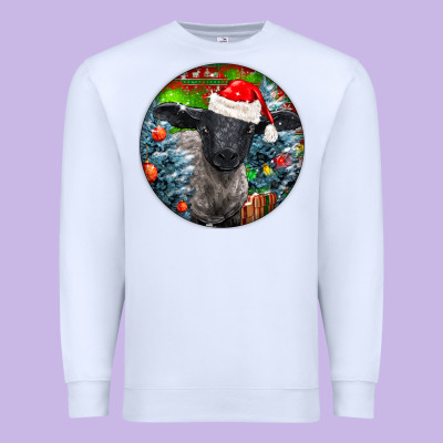 Christmas Suffolk Baby Sheep Ornament Premium Sweatshirt Designed By Lillyallendesigns