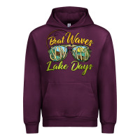 Mauve Wine boat waves sun rays lake days Urban Hoodie - BarkalooDesign