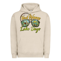 Pigment French Oak boat waves sun rays lake days Urban Hoodie - BarkalooDesign
