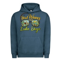 Pigment Midnight Navy boat waves sun rays lake days Urban Hoodie - BarkalooDesign
