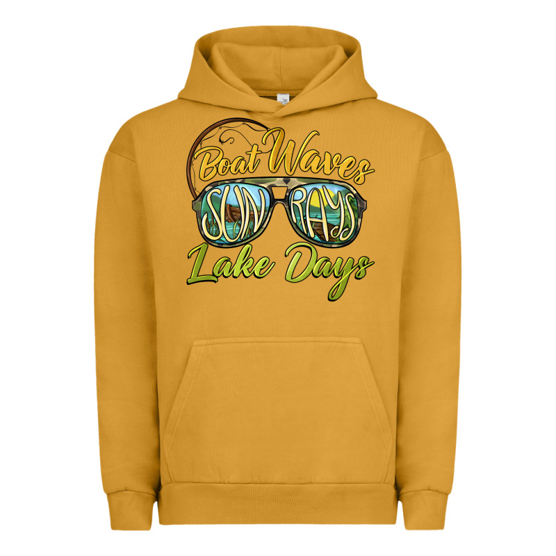 Boat Waves Sun Rays Lake Days Urban Hoodie by BarkalooDesign | Teevron