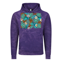 Cloud Purple Leopard and Turquoise Gemstone Background Vintage Hoodie - texasbilliewilder