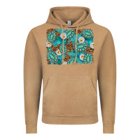Vintage Camel Leopard and Turquoise Gemstone Background Vintage Hoodie - texasbilliewilder