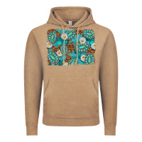 Vintage Coffee Leopard and Turquoise Gemstone Background Vintage Hoodie - texasbilliewilder