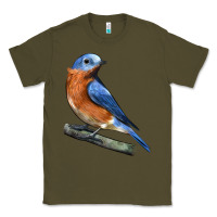 Army Green Eastern Bluebird Classic Tee - LillyAllenDesigns