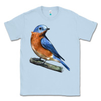 Dusty Blue Eastern Bluebird Classic Tee - LillyAllenDesigns
