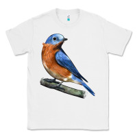 White Eastern Bluebird Classic Tee - LillyAllenDesigns